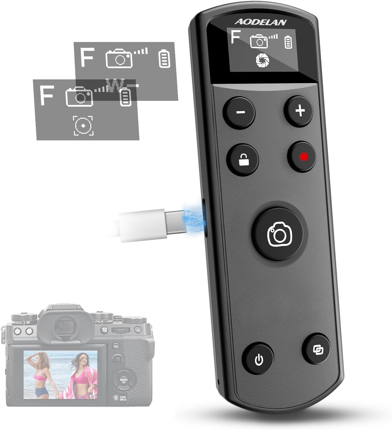 Fujifilm Camera X100Vi - Черный перезаряжаемый пульт дистанционного управления USB-C