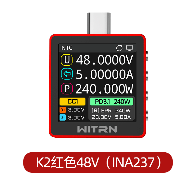 Usb Ammeter Tester - Новая красная версия WITRN K2 INA237: