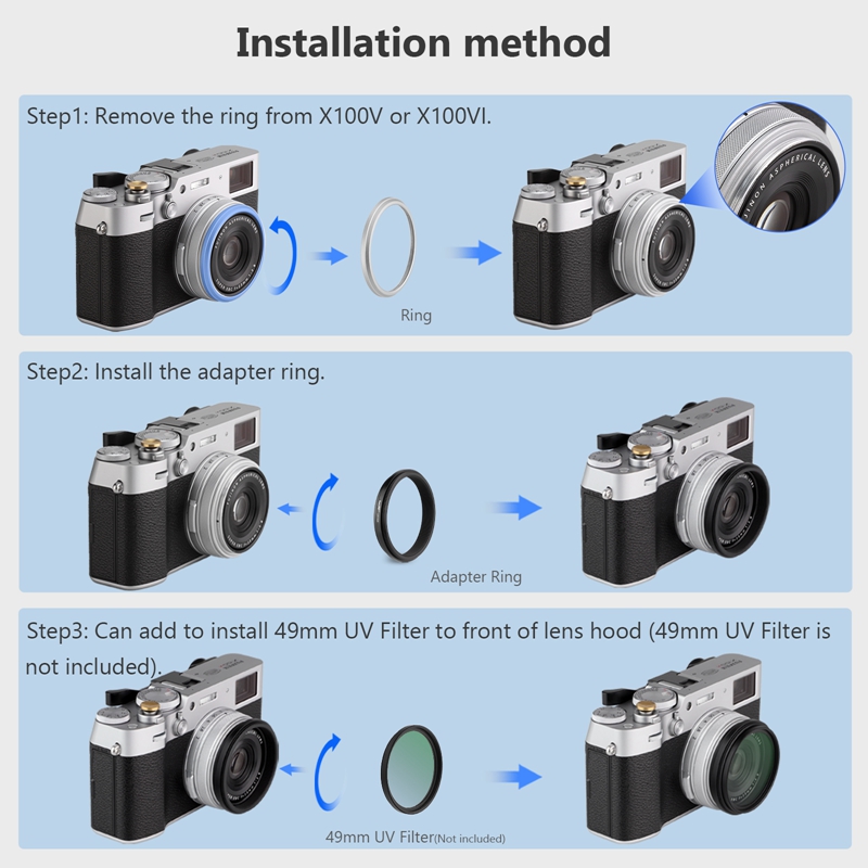 Переходное кольцо для фильтров – обзор и цена Fujifilm Camera X100Vi