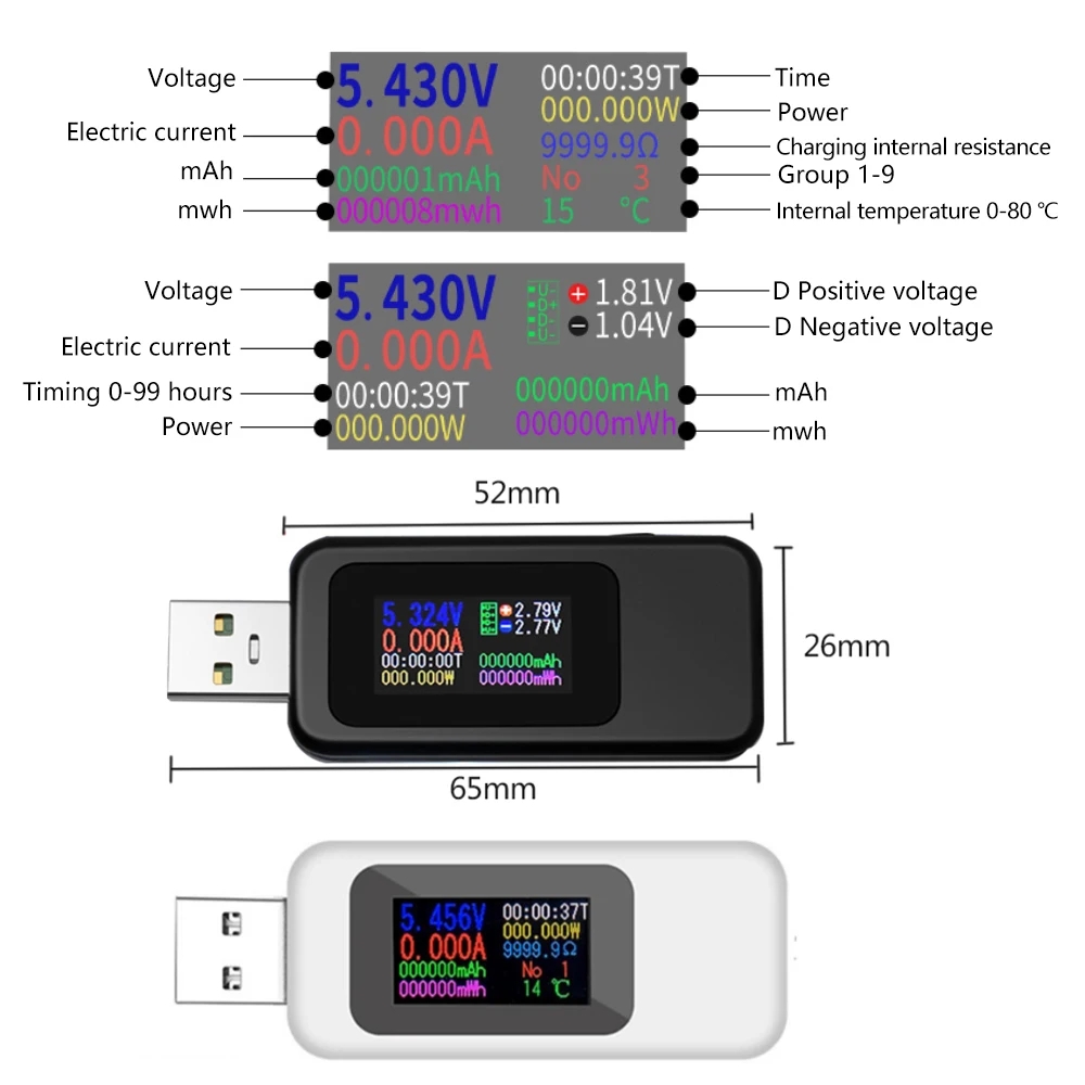10 в 1 USB-тестер, цифровой во – обзор и цена Usb Ammeter Tester